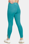 Zelocity Mid Rise Cotton Leggings - Blue Melange — thumbnail 3